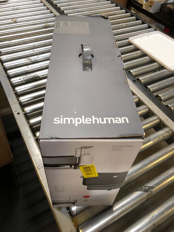 Photo 1 of simplehuman Large Capacity Dish Drying Rack with Stainless Steel Frame, 360º Easy Drain Swivel Spout, Utensil & Wine Glass Holder, Anti-Residue Coating, Moisture Control Surface, Grey