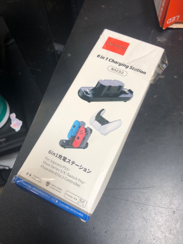 Photo 1 of Switch Controller Charger for Nintendo Switch, Charging Dock with JoyCon/Pro / PS5 Controller, Charger Station with LED Indicator and Charger Cable for JoyCons, 6 in 1 Nintendo Gamepad Charging Dock