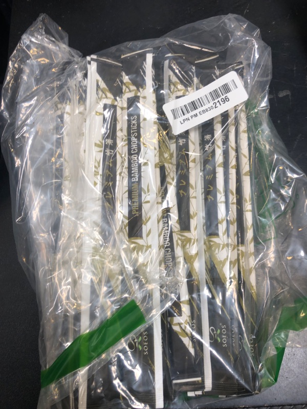 Photo 1 of Soeos 50 Disposable Chopsticks Bulk - Natural Wooden Chopsticks & Bamboo Chopstick for Sushi, Takeout, Party - Splinter-Free, Individually Wrapped Single-Use Chopstick (Approx.50 Pairs)
