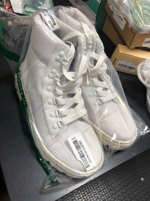 Photo 1 of Dr. Martens Women's Combs W Poly Casual Boot, White - Ajax + Extra Tough Poly, 8