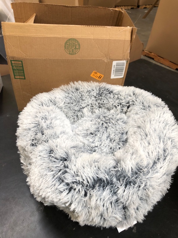 Photo 1 of Small Fuzzy Soft Pet Bed Grey