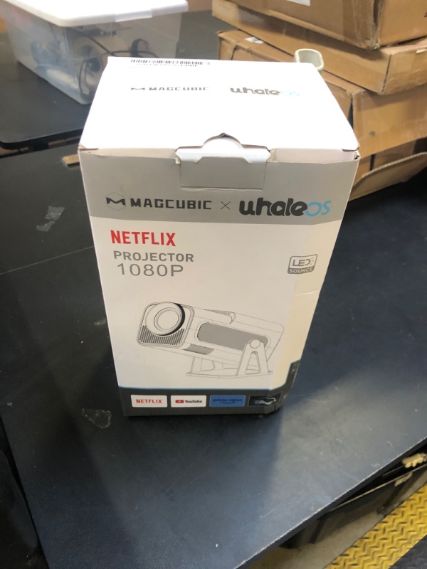 Photo 1 of [Netflix-Licensed] Magcubic Mini Projector with Wifi and Bluetooth, Built-in Android 13, Portable Smart 1080P Projector with 4K Support, Auto Keystone, Voice Control, HY320 NTV (Black)