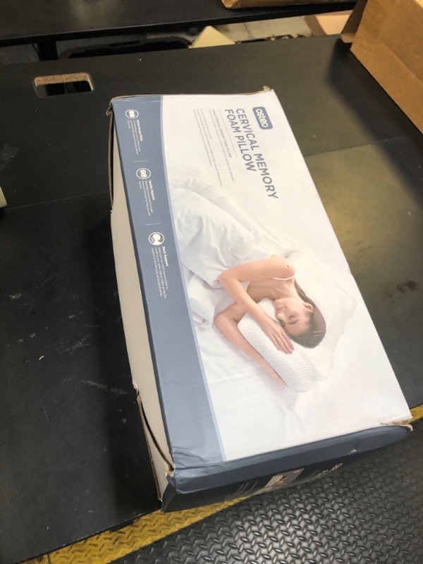 Photo 1 of Osteo Cervical Pillow for Neck Pain Relief, Hollow Design Odorless Memory Foam Pillows with Cooling Case, Adjustable Orthopedic Bed Pillow for Sleeping, Support for Side Back Sleepers