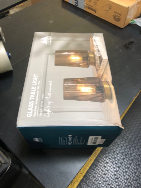 Photo 1 of LUSHARBOR Battery Operated Lamp with Timer, Table Lamps for Bedroom, Cordless Battery Powered Lamp with LED Bulb, Decorative Beside Lamp for Living Room Bathroom Shelf Amber2Pack