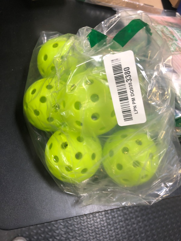 Photo 1 of Arewyt Pickleball Balls, 6 Pack 40 Holes Outdoor Pickleball Balls, High Visibility and Bounce, Durable Pickle Balls for All Style Pickleball Paddles & All Skill Levels, Neon Green