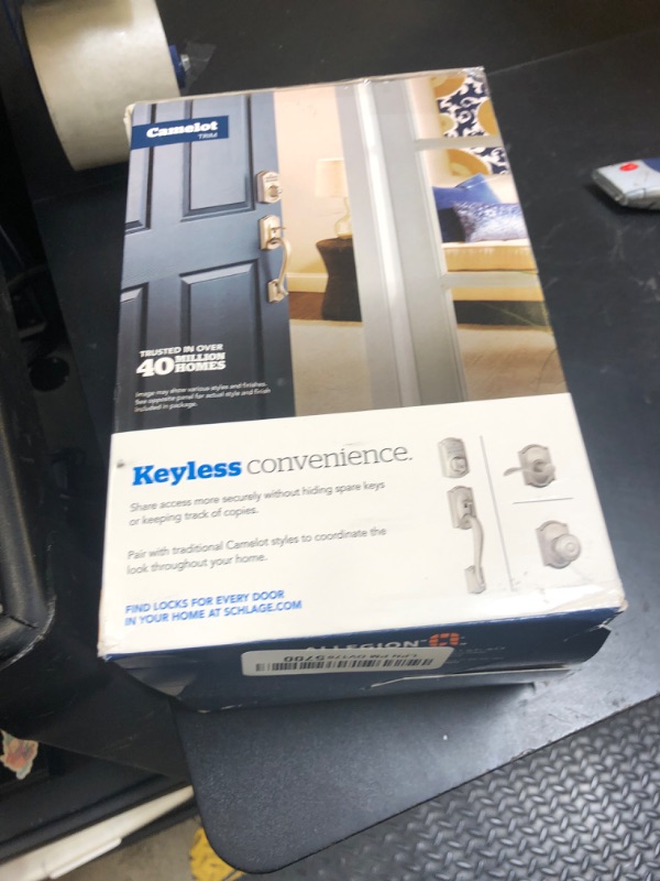 Photo 1 of Schlage BE365 V CAM 619 Camelot Keypad Deadbolt, Electronic Keyless Entry Lock, Satin Nickel