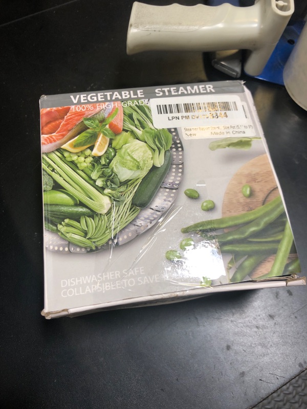 Photo 1 of Consevisen Vegetable Steamer Basket for Cooking Food, Stainless Steel Veggie Steam Basket for Pot, Folding Expandable Steaming Insert with Extendable Handle Fits Various Size Pot, 5.1" to 9"