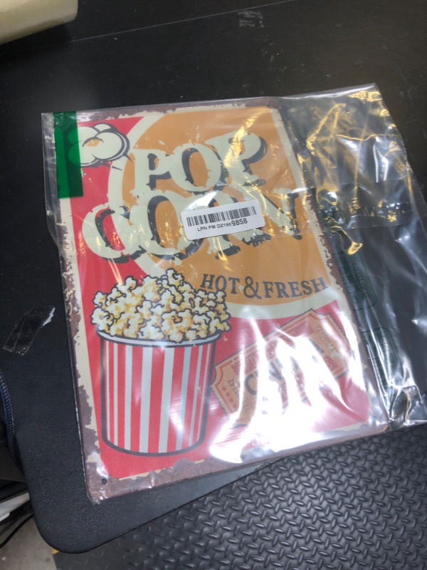 Photo 1 of SUPERDANT Tin Sign Popcorn Vintage Metal Sign Movie Theater Store Decor Restaurant Metal Plaque Retro Wall Art Poster Wall Decor for Bar Playroom Cinema