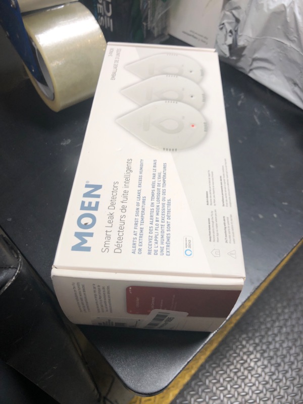 Photo 1 of Moen White Flo Smart Water Leak Detector, Water Sensor Alarm for Home, 3-Pack, 920-005