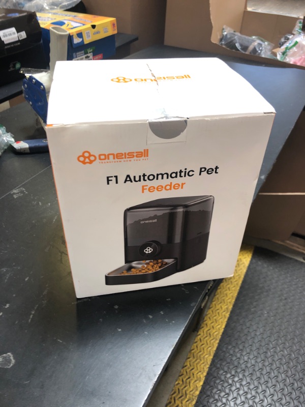 Photo 1 of oneisall Automatic Cat Feeder, 12 Cups/3L Timed Cats Feeder for Large Cat Food, Small Portion Feeding, Programmable 1-6 Meals Per Day Dry Food Dispenser (Black)