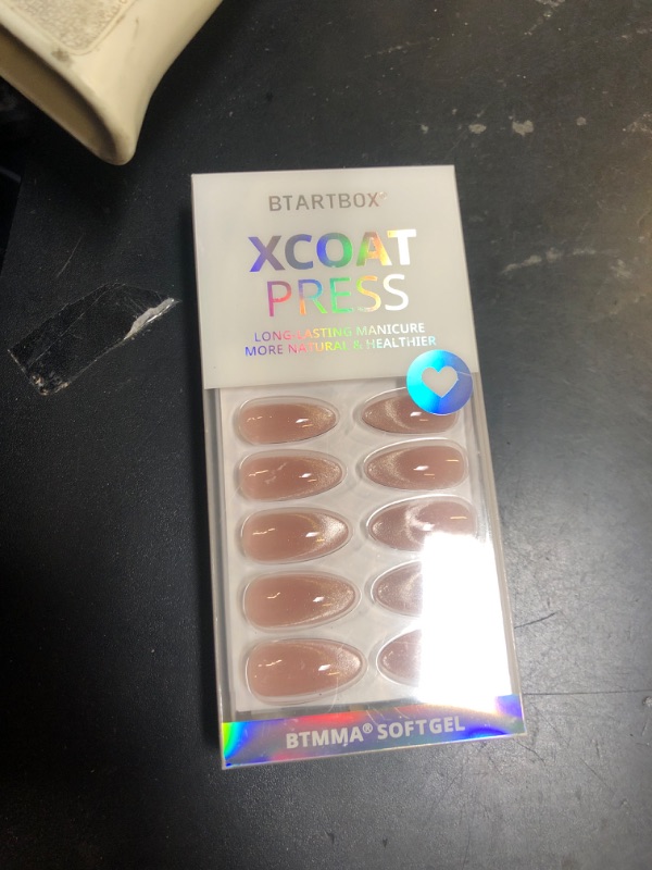 Photo 1 of BTArtbox Press On Nails Almond - Spring Cat Eye Press On Nails Medium, French Tip Soft Gel Nails for Daily Nail Art, Fake Nail Extensions In 15 Sizes - 30 Nail Kit, Liquid Radiance