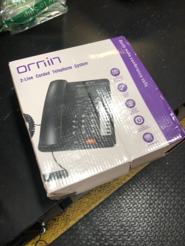 Photo 1 of Ornin 2-Line Corded Telephone Systems for Small Business and House, Desk Phone Only (Black)