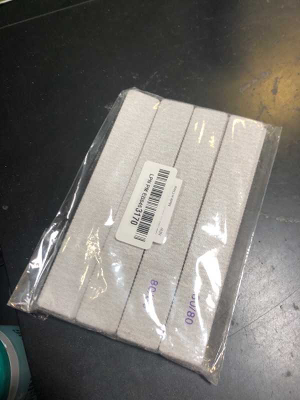 Photo 1 of 80/80 Grit Nail Files, Emery Boards Nail File for Acrylic and Gel Nails, Coarse Nail File Double Sided 80 Grits Emory Professional Filers Reusable Washable Manicure Square Gray