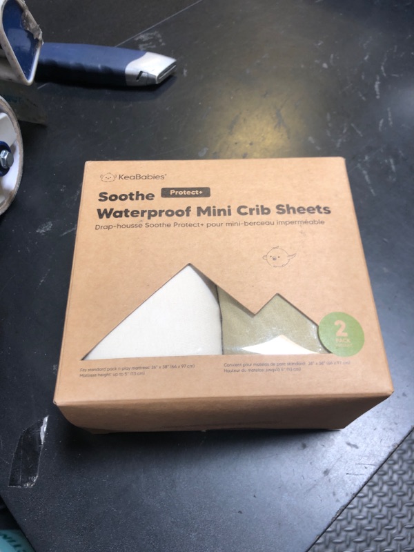 Photo 1 of 2-Pack Pack and Play Sheets, Waterproof Mini Crib Sheets Fitted - Organic Cotton Pack N Play Sheets for Graco Pack and Play Mattress, Playard Baby Crib Sheets, Neutral for Boy,Girl, Toddler (Oregano)