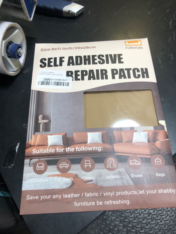 Photo 1 of Self-Adhesive Leather Repair Patches,8x11 inch Leather Tape for Couches,Vinyl Repair Kit for Furniture,Drivers Car Seats,Handbags,Jackets Dark Grey