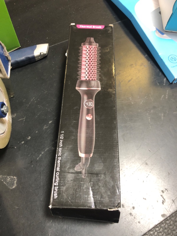 Photo 1 of Thermal Brush Blowout Look, 1.5? Ionic Heated Round Brush with 12 Heat Settings, Ceramic Thermal Dual Voltage, Hot Pro Dual Heater