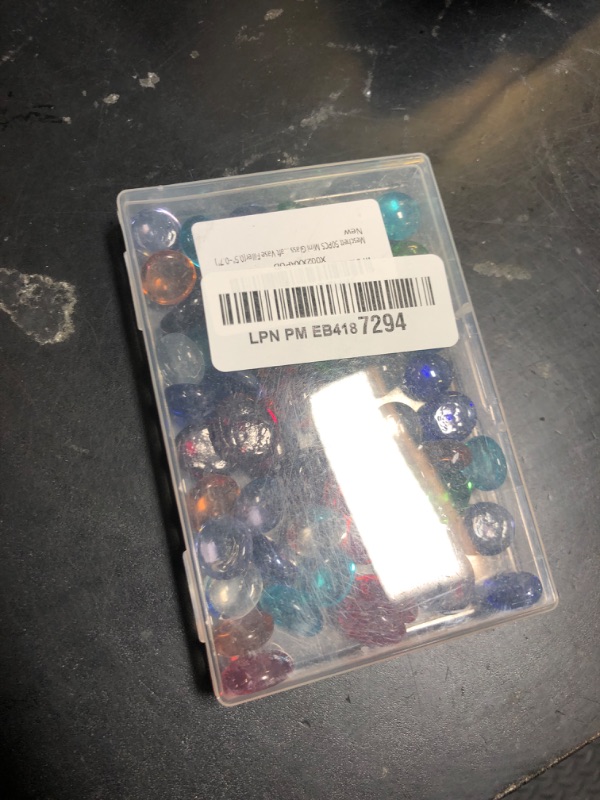 Photo 1 of 50PCS Mini Glass Gems,Mixed Colour Mancala Stones Flat Bottom Marble Beads for Home Decorative Art Craft Vase Filler(0.5"~0.7")