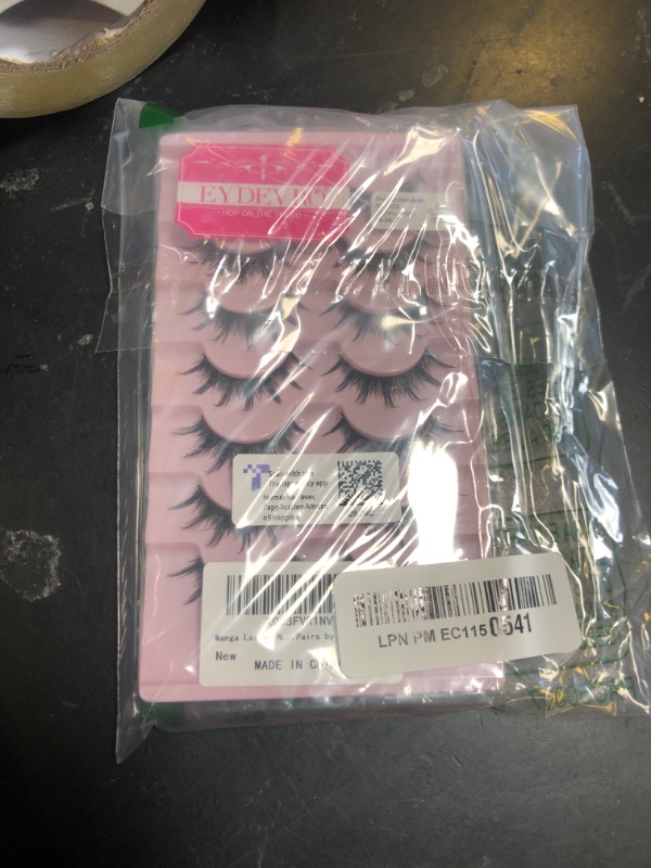 Photo 1 of Manga Lashes Natural Look False Eyelashes Anime Lashes Mink Wispy Fluffy Spiky 3D Volume Eyelashes Pack Korean Japanese Asian Cosplay Fake Eyelashes Look Like Individual Cluster 7 Pairs by EYDEVRO