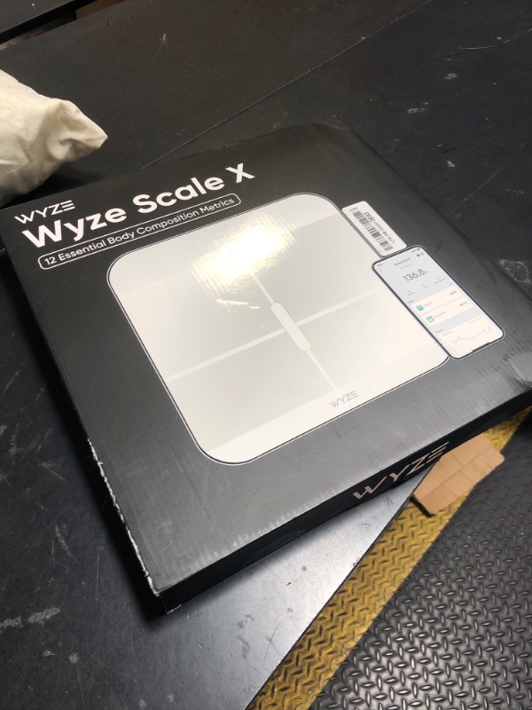 Photo 1 of Wyze Smart Scale X - FSA/HSA Eligible - Digital Bathroom Scale for Body Weight, BMI, Body Fat, Muscle Mass, Heart Rate Monitor | ITO Glass & LED Backlight | Batteries Included, 400 lbs (White)