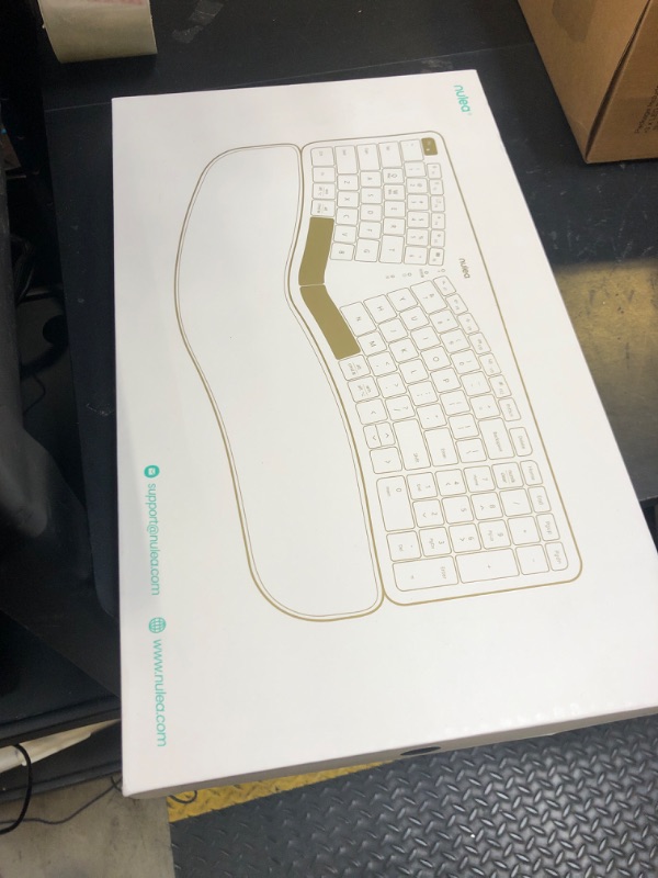 Photo 1 of Nulea RT05B Wireless Ergonomic Keyboard, Split Keyboard with Cushioned Wrist Rest, Bluetooth and USB Connectivity, USB-C Rechargeable, Compatible with Windows Mac