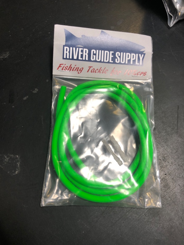 Photo 1 of River Guide Supply Latex Tubing 3 FEET (36") Tacklecraft Snubbers Hook Tubing Made in USA (Neon Green, 7/32")