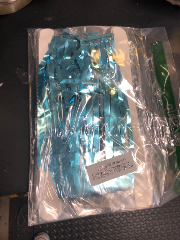 Photo 1 of 2PC Teal Blue Streamers Party Decorations,Blue Tinsel Foil Fringe Backdrop for Blue Birthday Party Decorations,Blue Door Streamers for Frozen Under The Sea Ocean Bachelorette Easter Party Decorations