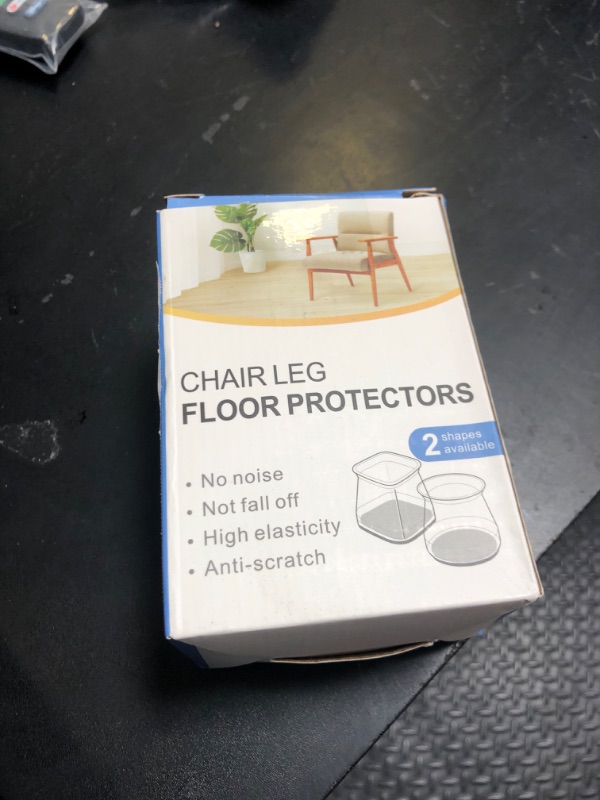 Photo 1 of 24 Pcs Chair Leg Floor Protectors Square, Silicone Felt Furniture Leg Pads Caps Covers for Hardwood Floors (Fit:3/4" to 1")