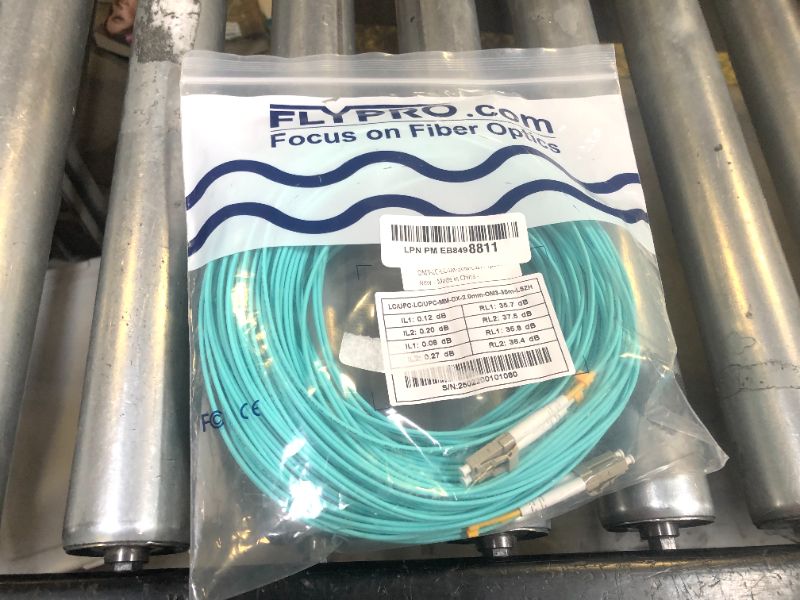 Photo 1 of FLYPROFiber- Fiber Patch Cable, OM3 30Meter/98ft LC to LC Fiber Optic Cable Cord LSZH 10GB/40GB Multimode Duplex 50/125um, Length Options: 0.2m-200m