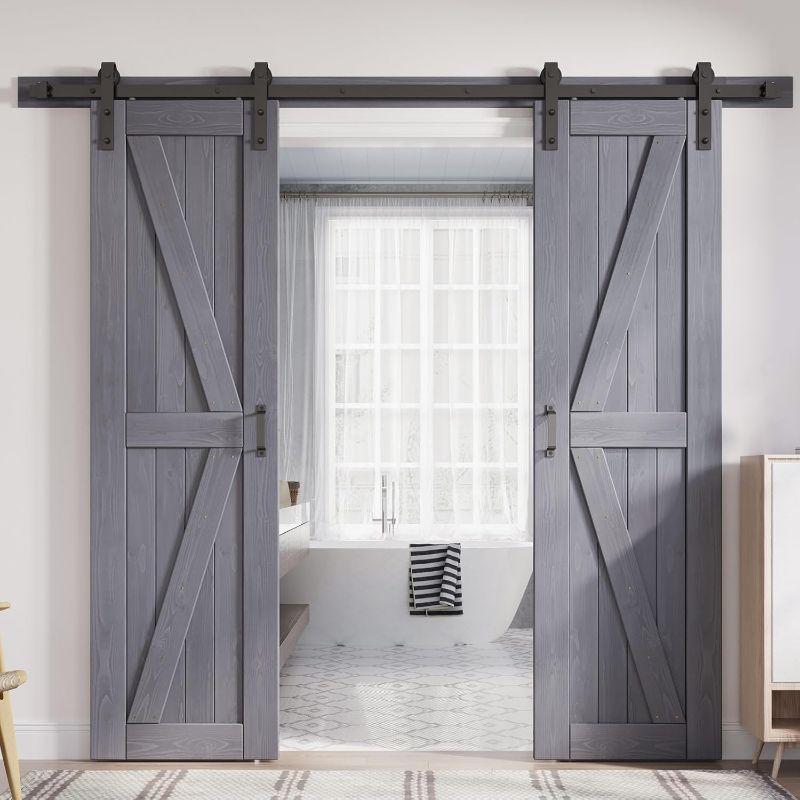 Photo 1 of Fredbeck gray double 24"x84" double barn door k shape 