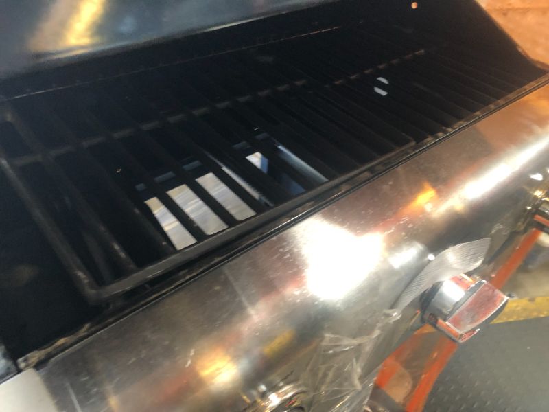 Photo 1 of Kenmore 3-Burner Propane BBQ Grill, 30,000 BTUs Gas Grill with Cast Iron Cooking Grates, Folding Side Tables & Wheels, Outdoor Grill with Tool Hooks, Azure Blue