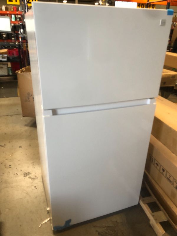 Photo 1 of Kenmore 33 in. 20.5 cu. ft. Capacity Refrigerator/Freezer with Full-Width Adjustable Glass Shelving, Humidity Control Crispers, ENERGY STAR Certified, White