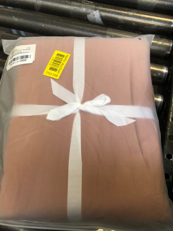 Photo 1 of NEXHOME PRO Duvet Cover King Size Linen Look Organic Natural 100% Washed Cotton Duvet Cover Brown 3 Pieces Bedding Set with Zipper Closure, Breathable (No Comforter)