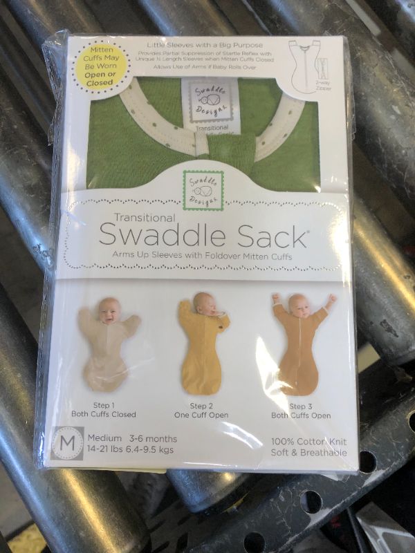 Photo 1 of SwaddleDesigns Transitional Swaddle Sack, Arms Up Half-Length Sleeves & Mitten Cuffs, Swaddle for Newborn Transition to Baby Sleep Sack Wearable Blanket, 3-6 Month, 14-21 lb, Heathered Green Turtle