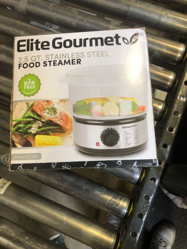 Photo 1 of Elite Gourmet EST250 2.5 Quart Electric Compact Mini Food Vegetable Steamer, 400W with BPA-Free Tray, Auto Shut-off 60-min Timer, Veggies, Seafood, Chicken, Egg Cooker and more
