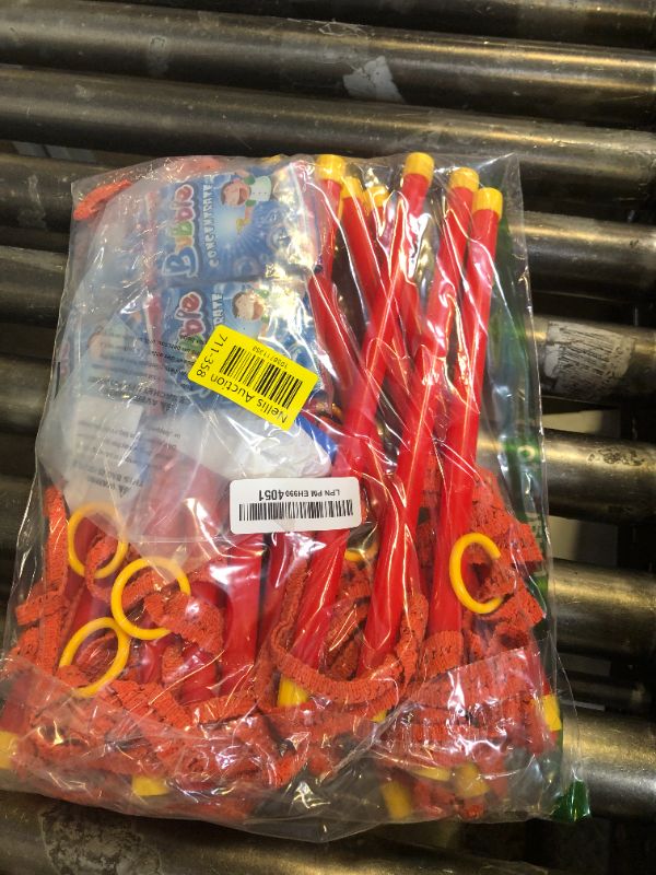 Photo 1 of Giant Bubble Wand, Big Bubble Wand, Huge Rope, 8 Pack Party Box Giant Bubble Wands Including 2 Gallons, Party Outdoor Summer Toys Activities for Kids Boys and Girls Kit