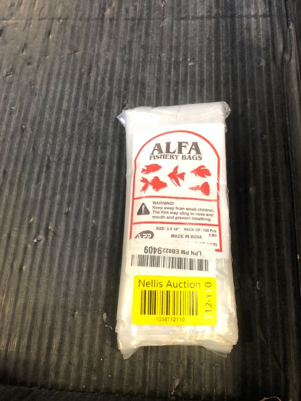 Photo 1 of ALFA Fishery Bags Pack of 100 Leak Proof Clear Plastic Fish Bags for Marine and Tropical Fish Transport 2 mil. (Round Bottom, 3" x 14")