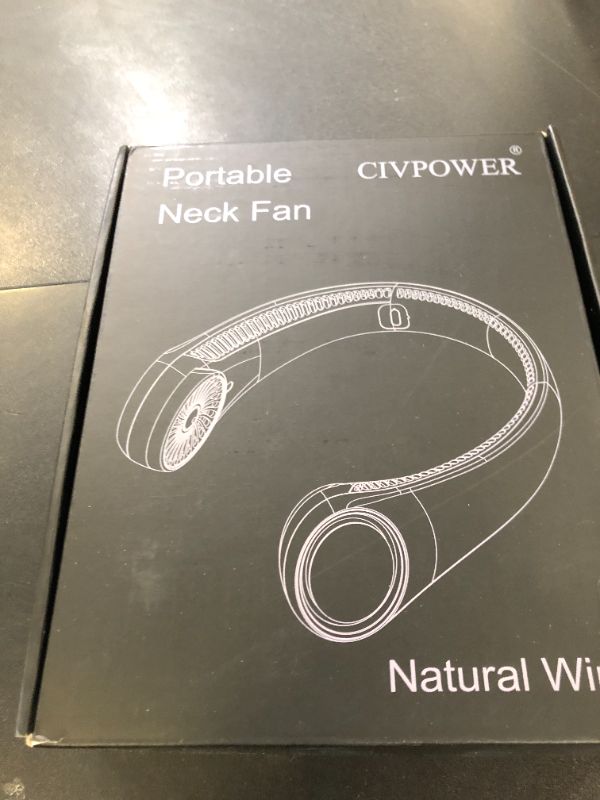 Photo 1 of CIVPOWER Neck Fan: Portable Personal Neck Cooling Rechargeable Bladeless Fan - Hands Free 3 Speed 4000 mAh Battery USB Operated Wearable Headphone Design - for Men Women Outdoor Indoor (White)
