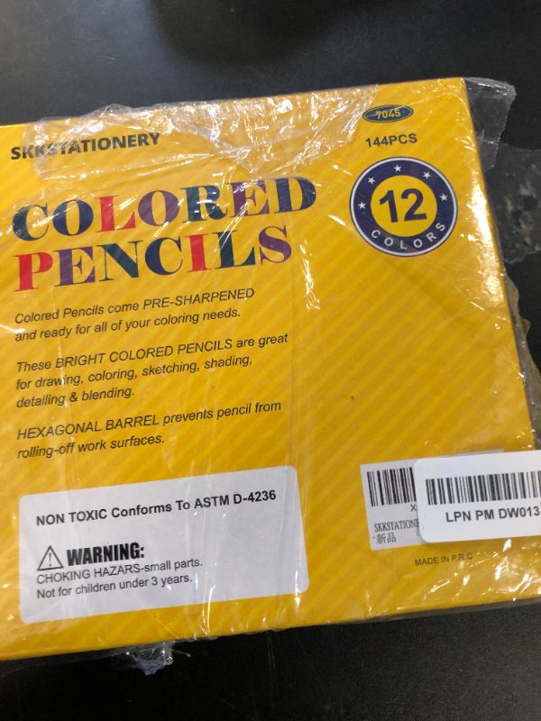 Photo 1 of SKKSTATIONERY 144Pcs Colored Pencils, Pre-sharpened, coloring pencils for adults kids Bulk Back to School Supplies For Teachers 12 Colors, 12pcs/box, Total: 144Pcs.