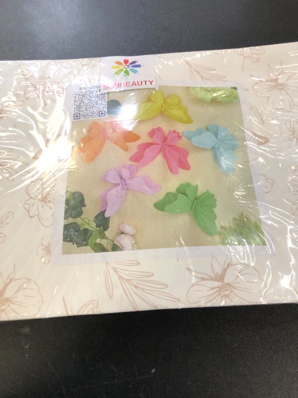 Photo 1 of SUNBEAUTY 6Pcs Hanging Butterflies, Large Butterfly Decorations, 3D Paper Decoration, Pink Green Blue Orange for Baby Shower Decor Girls, Women, Paper Flowers for Wall