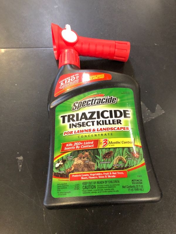 Photo 1 of Spectracide Triazicide Insect Killer For Lawns & Landscapes Concentrate (Ready-To-Spray), Protects Lawns, Vegetables, Fruit & Nut Trees, Roses, Flowers & Shrubs, 32 fl Ounce