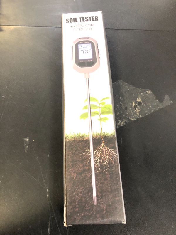 Photo 1 of 4-in-1 Soil Moisture Meter Digital Plant Temperature/Soil Moisture/PH Meter/Sunlight Intensity Backlight LCD Display Soil Test Meter for Gardening, Farming and Outdoor Plants