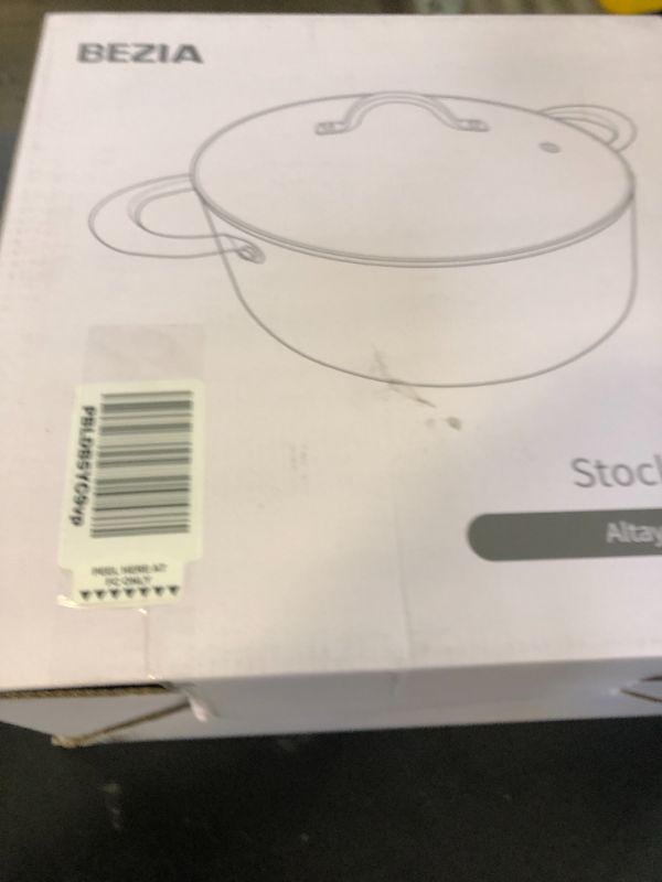 Photo 1 of BEZIA 10 Quart Cooking Pot, Large Non Stick Induction Stock Pot with Lid, All Stove Compatible, 10 QT Aluminum Soup/Stew Pot For Large-batch Cooking, Grey