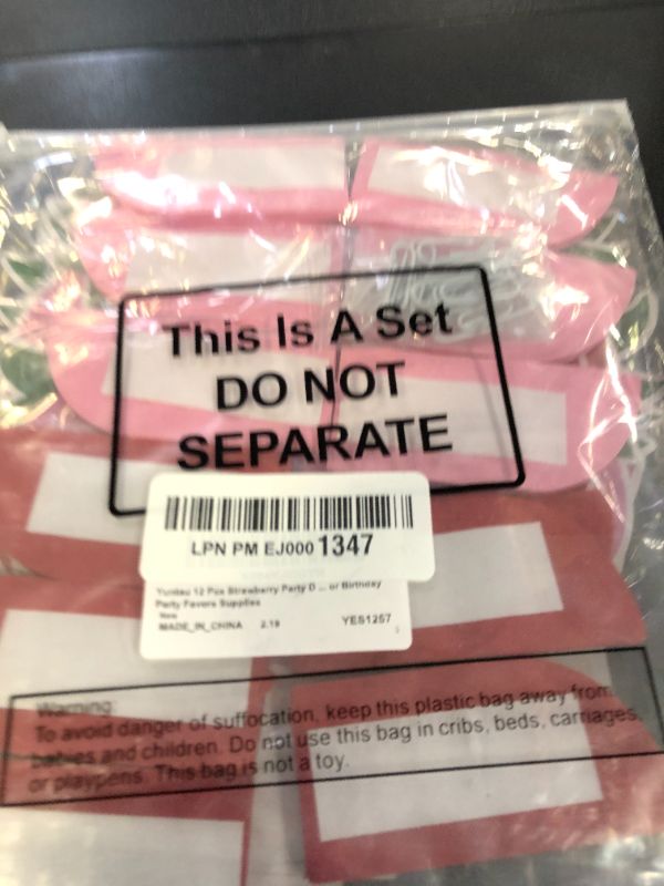 Photo 1 of 12 Pcs Strawberry Party Decoration Honeycomb Centerpieces Red Pink Strawberry Table Topper Table Decoration for Summer Birthday Fruits Theme Party Favors Supplies