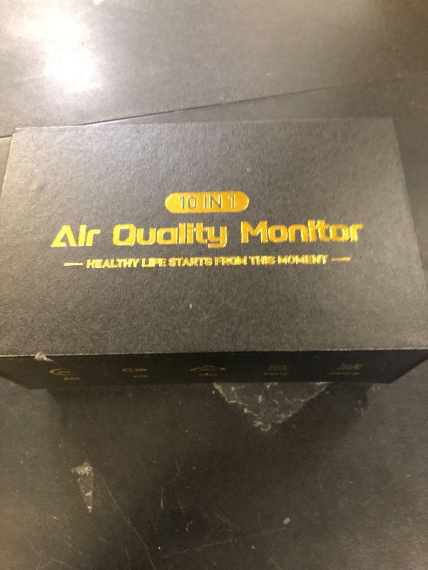 Photo 1 of Qxpztk 10 in 1 Indoor Air Quality Monitor with Portable Sensors for CO2, PM2.5, Temperature & Humidity,VOC Sensor and AQI,Accurate Formaldehyde,CO2 Detector Monocular,Suitable for Home,Black E1
