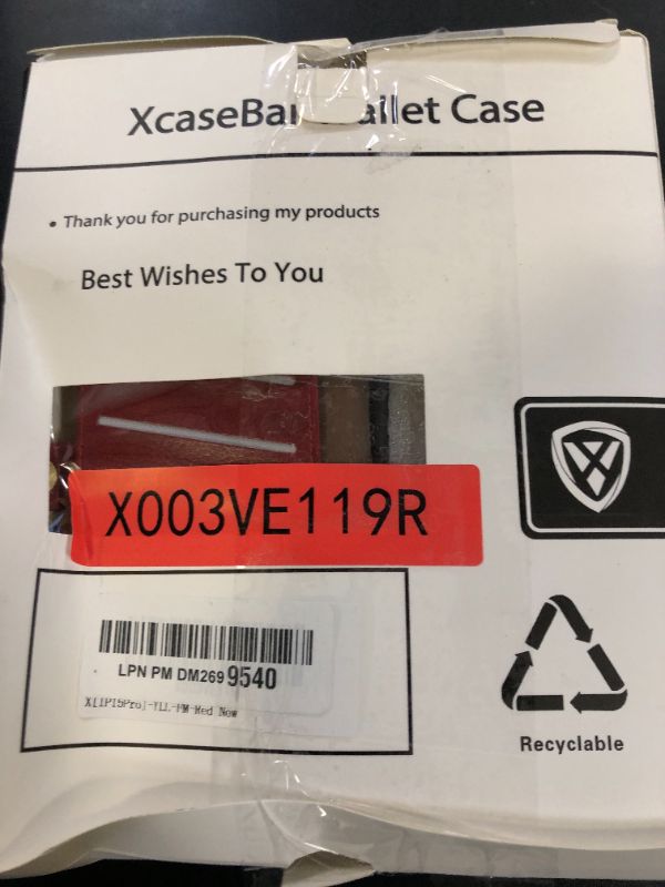 Photo 1 of XcaseBar for iPhone 15 Pro 6.1" Wallet case with Zipper Credit Card Holder RFID Blocking,Flip Folio Book PU Leather Shockproof Strap Protective Cover Women Men for Apple 15Pro Phone case Red
