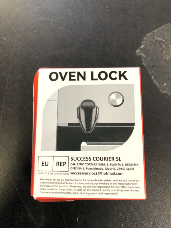 Photo 1 of EUDEMON 1 Pack Childproof Oven Door Lock, Oven Front Lock Easy to Install & Heat-Resistant Material no Tools Need or Drill (Black)(ONLY for Flat Surface)