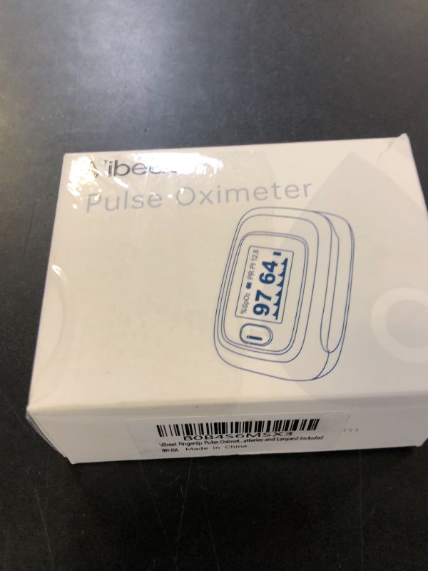 Photo 1 of Vibeat Fingertip Pulse Oximeter, Blood Oxygen Saturation Monitor| O2 Meter, Portable SPO2 & Pulse Rate Monitor, Batteries and Lanyard Included