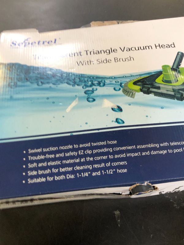 Photo 1 of Upgrade Pool Vacuum Head with Wheels & Side Brushes, Universal Rotatable Hose Adapter,Weighted Triangular Shape, for Inground/Above Ground Swimming Pools,Sepetrel