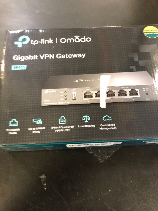 Photo 1 of TP-Link ER605 V2 Wired Gigabit VPN Router, Up to 3 WAN Ethernet Ports + 1 USB WAN, SPI Firewall SMB Router, Omada SDN Integrated, Load Balance, Lightning Protection