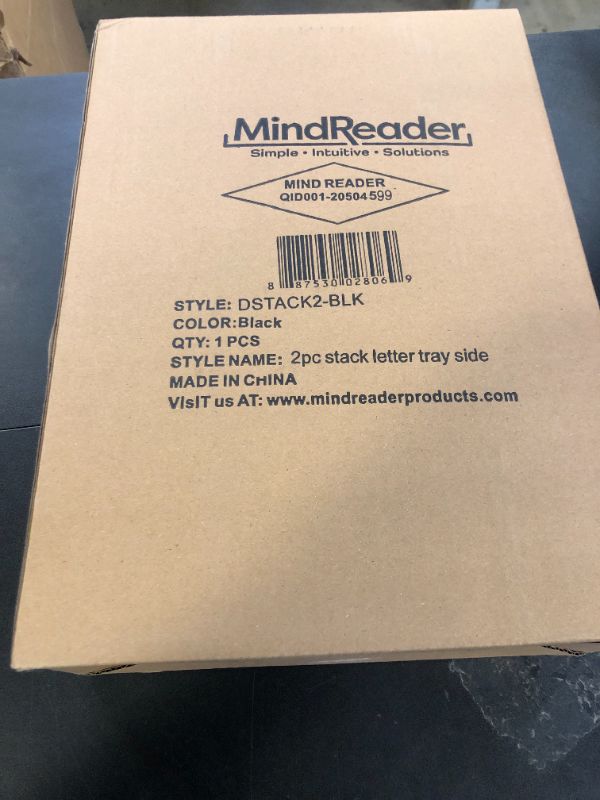 Photo 1 of Mind Reader Stackable Paper Tray, Desktop Organizer, File Storage, Office, Metal Mesh, 13.25" L x 9.75" W x 6.25" H, 2 Pcs., Black